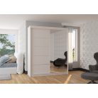 Üveges tolóajtós szekrény CARO 180, Fehér, Fehér