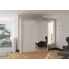 Üveges tolóajtós szekrény VIKI 180, Sonoma, Fehér