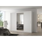 Üveges tolóajtós szekrény DENIS 250, Fehér, Fehér