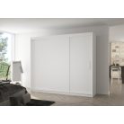 Üveges tolóajtós szekrény ANTOS 250, Fehér, Fehér