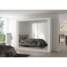 Üveges tolóajtós szekrény CHESTER 250, Fehér, Fehér