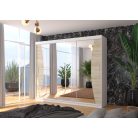 Üveges tolóajtós szekrény DIEGO 250, Fehér, Sonoma