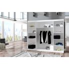 Üveges tolóajtós szekrény DIEGO 250, Sonoma, Fehér