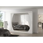 Üveges tolóajtós szekrény CAMBE 250, Fehér, Fehér