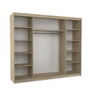 Üveges tolóajtós szekrény CAMBE 250, Fehér, Fehér