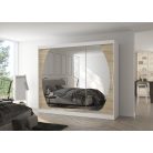 Üveges tolóajtós szekrény CAMBE 250, Fehér, Sonoma