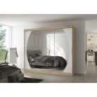 Üveges tolóajtós szekrény CAMBE 250, Sonoma, Fehér