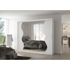 Üveges tolóajtós szekrény SHARON 250, Fehér, Fehér