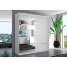 Üveges tolóajtós szekrény OLIVER 200, Fehér, Fehér