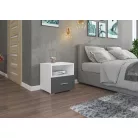 Éjjeliszekrény fiókkal EMI, Fehér, Szürke
