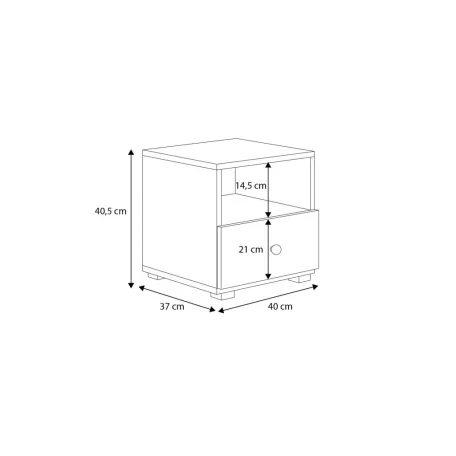 Éjjeliszekrény fiókkal EMI, Fehér Handle 4