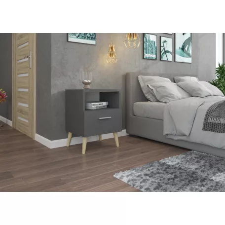 Éjjeliszekrény fiókkal LOGAN, Szürke