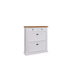 GALINEO 01 cipős szekrény, Fehér, Tölgy természetes