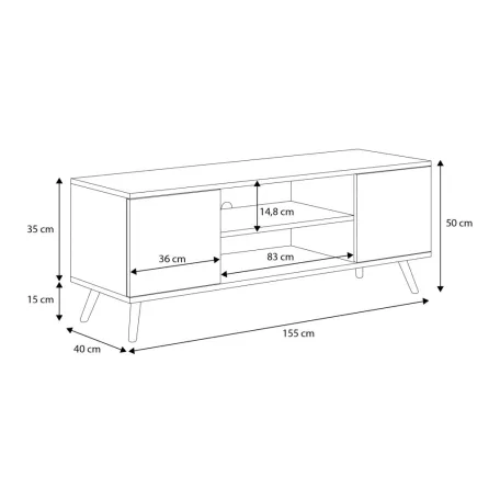 RTV PETRA, Fehér, Sonoma