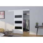 Fali tolóajtó ARES 106, Fehér, Fekete Lacobel