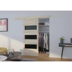 Fali tolóajtó ARES 96, Sonoma, Fekete Lacobel