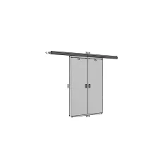   TOPPO 140 kétszárnyú falra szerelhető tolóajtó, Fehér, Fekete