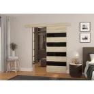 Fali tolóajtó MILOU 86, Sonoma, Fekete Lacobel