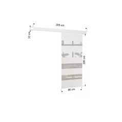 Fali tolóajtó MILOU 86, Sonoma, Fekete Lacobel