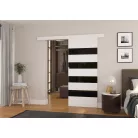 Fali tolóajtó MILOU 96, Fehér, Fekete Lacobel