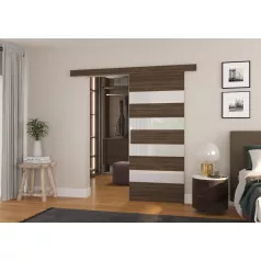 Fali tolóajtó MILOU 96, Csoki, Fehér Lacobel