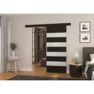 Fali tolóajtó MILOU 96, Fekete, Fehér Lacobel