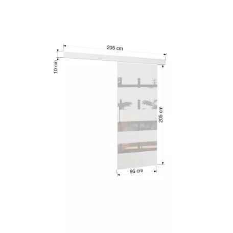 Fali tolóajtó MILOU 96, Fekete, Fehér Lacobel