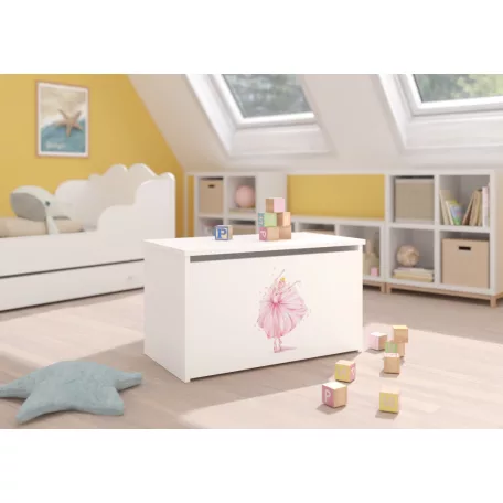 DARIA játéktároló láda, Fehér, Ballerina