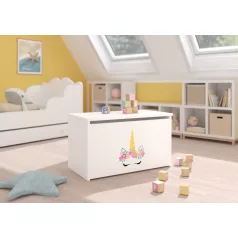 DARIA játéktároló láda, Fehér, Unicorn