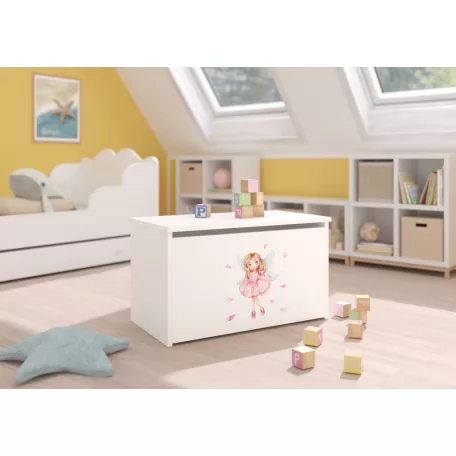DARIA játéktároló láda, Fehér, Girl With Wings