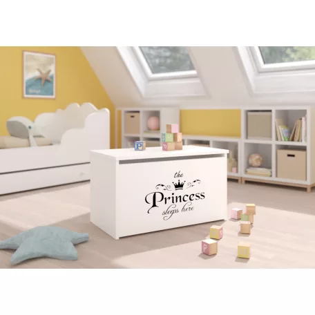 DARIA játéktároló láda, Fehér, Princess Black