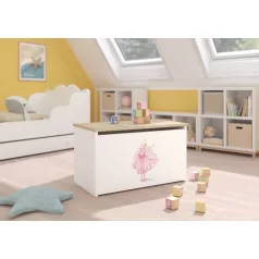 DARIA játéktároló láda, Fehér, Sonoma