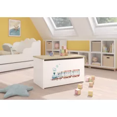 DARIA játéktároló láda, Fehér, Sonoma