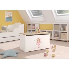 DARIA játéktároló láda, Fehér, Sonoma