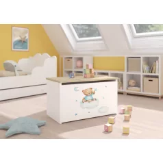 DARIA játéktároló láda, Fehér, Sonoma