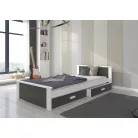 Ágy ALDEX 200x90, Fehér, Füstszürke