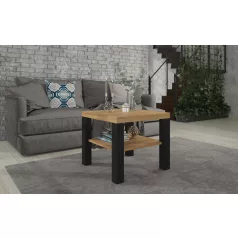 BILL kávés asztal 60x60, Artisan, Fekete matt