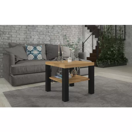 BILL kávés asztal 60x60, Artisan, Fekete matt