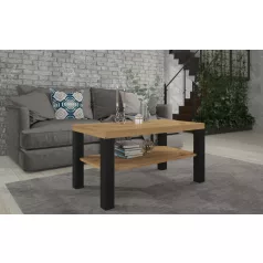 GOMEZ kávés asztal 100x55, Artisan, Fekete matt