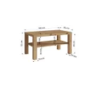 GOMEZ kávés asztal 100x55, Artisan, Fekete matt