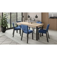 Asztal és székek garnitúra RODOS 80, Fekete, Sonoma