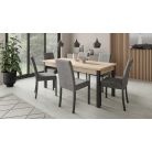 Asztal és székek garnitúra RODOS 81, Fekete, Sonoma