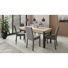 Asztal és székek garnitúra RODOS 81, Fekete, Sonoma