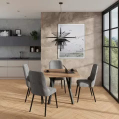 RODOS 83 asztal és szék készlet, Lefkás, Fekete