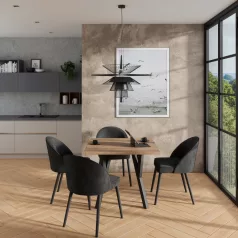 RODOS 84 asztal és szék készlet, Lefkás, Fekete