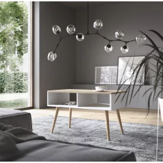 SANA 90x50 kávészünetasztal, Fehér, Sonoma