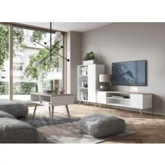 SANA 90x50 kávészünetasztal, Fehér, Sonoma