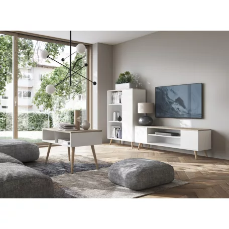 SANA 90x50 kávészünetasztal, Fehér, Sonoma