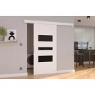 Fali tolóajtó CENTO 86, Fehér, Fekete Lacobel