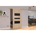 Fali tolóajtó CENTO 96, Sonoma, Fekete Lacobel